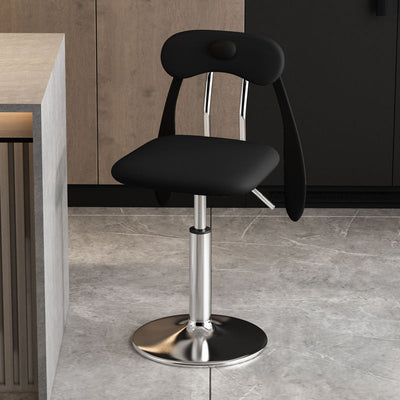 Contemporary Creative PU Leather Carbon Steel Dog-Shaped Rectangular Bar Stool Backrest Armless For Dining Room & Kitchen