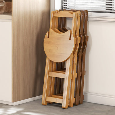 Traditional Rustic Solid Wood Rectangular Foldable Bar Stool For Dining Room & Kitchen