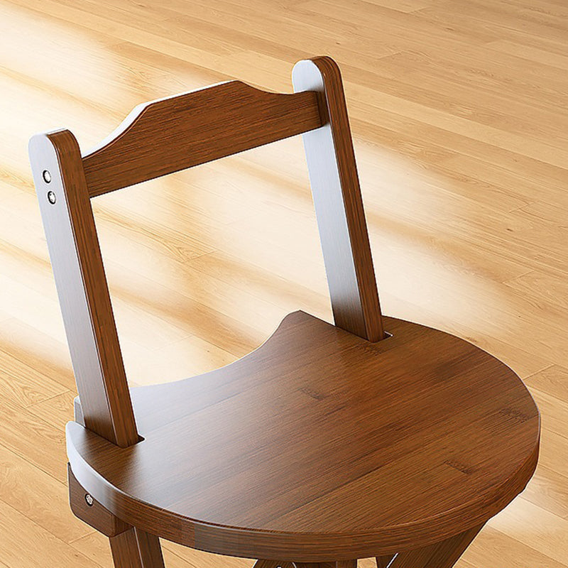 Traditional Rustic Solid Wood Rectangular Foldable Bar Stool For Dining Room & Kitchen