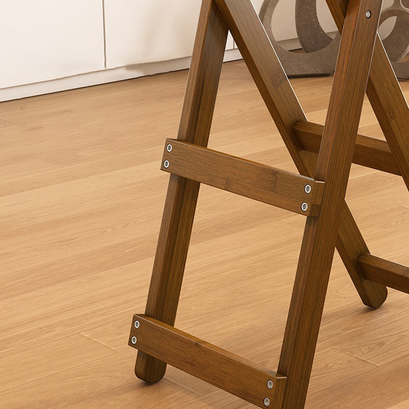 Traditional Rustic Solid Wood Rectangular Foldable Bar Stool For Dining Room & Kitchen