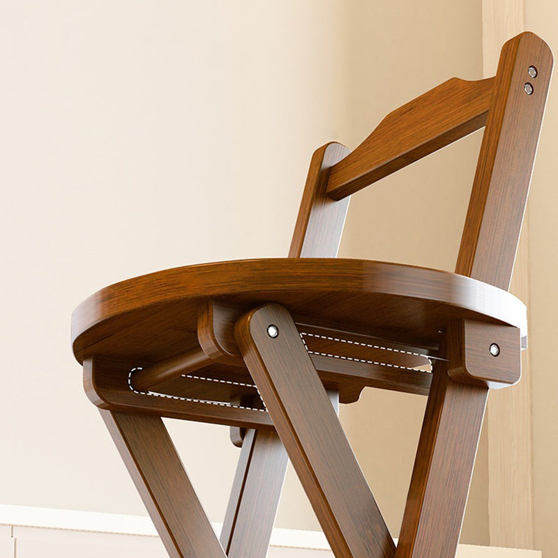 Traditional Rustic Solid Wood Rectangular Foldable Bar Stool For Dining Room & Kitchen