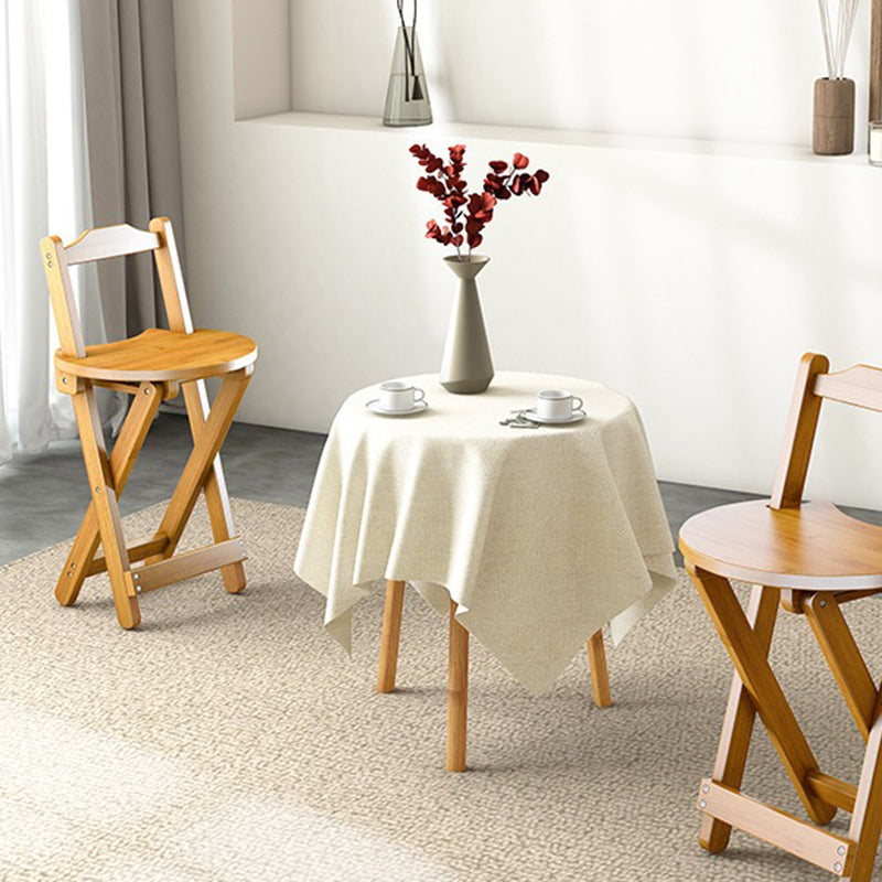 Traditional Rustic Solid Wood Rectangular Foldable Bar Stool For Dining Room & Kitchen