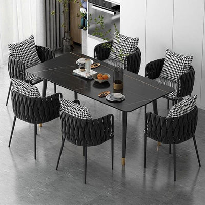 Modern Minimalist Rectangular Velvet Iron Vanity Stool Backrest Armrest For Bedroom