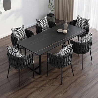 Modern Minimalist Rectangular Velvet Iron Vanity Stool Backrest Armrest For Bedroom