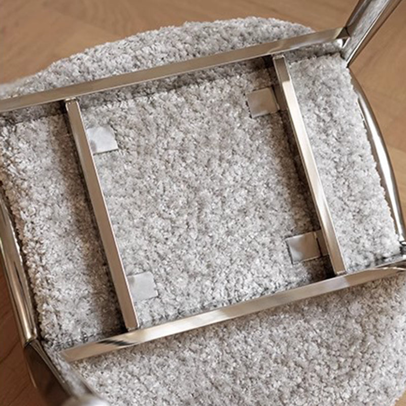 Modern Minimalist Curved Velvet Carbon Steel Vanity Stool Backrest Armless For Bedroom