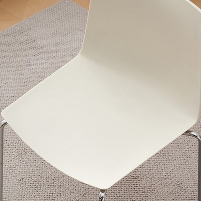 Modern Minimalist Rectangular PP Carbon Steel Dining Chair Backrest Armless For Dining Room & Kitchen