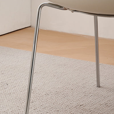 Modern Minimalist Rectangular PP Carbon Steel Dining Chair Backrest Armless For Dining Room & Kitchen