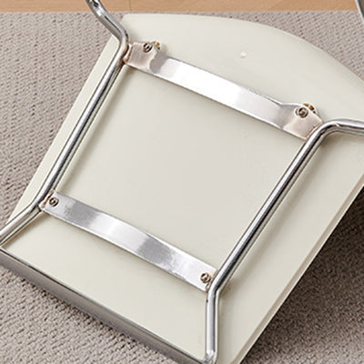 Modern Minimalist Rectangular PP Carbon Steel Dining Chair Backrest Armless For Dining Room & Kitchen