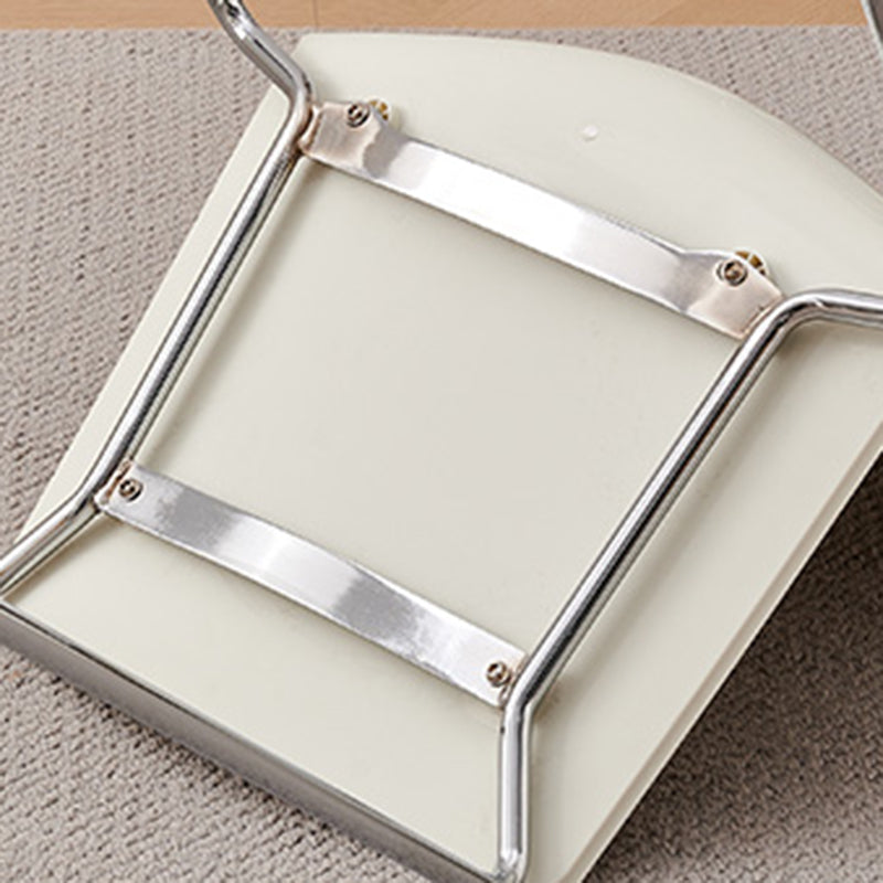 Modern Minimalist Rectangular PP Carbon Steel Dining Chair Backrest Armless For Dining Room & Kitchen