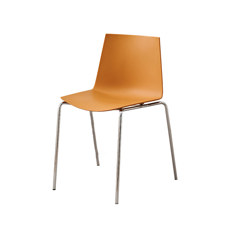Moderner minimalistischer rechteckiger PP-Kohlenstoffstahl-Esszimmerstuhl ohne Armlehnen für Esszimmer &amp; Küche 