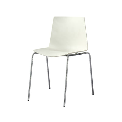 Modern Minimalist Rectangular PP Carbon Steel Dining Chair Backrest Armless For Dining Room & Kitchen