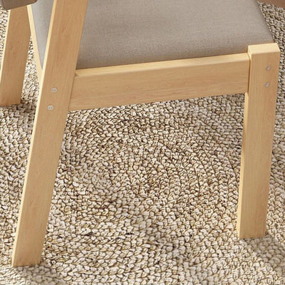 Contemporary Nordic Rectangular Solid Wood Fabric Dining Chair Backrest Armrest For Dining Room & Kitchen