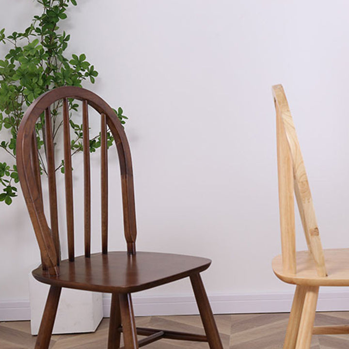 Silla de comedor de madera maciza curva nórdica contemporánea con respaldo sin brazos para comedor y cocina 