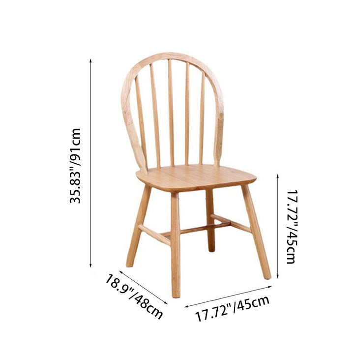 Silla de comedor de madera maciza curva nórdica contemporánea con respaldo sin brazos para comedor y cocina 