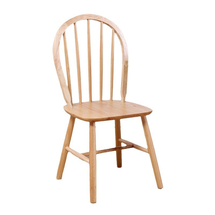 Silla de comedor de madera maciza curva nórdica contemporánea con respaldo sin brazos para comedor y cocina 