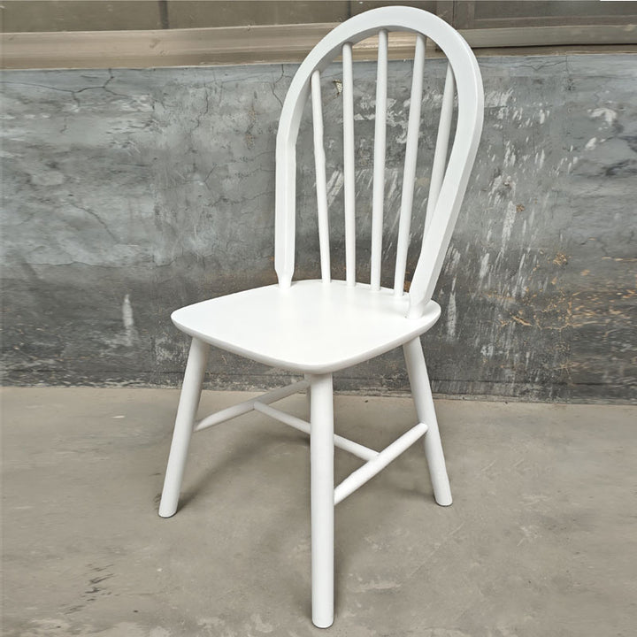 Silla de comedor de madera maciza curva nórdica contemporánea con respaldo sin brazos para comedor y cocina 