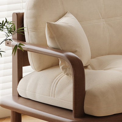 Contemporary Nordic Rectangular Velvet Solid Wood Sofa Backrest Armrest For Living Room