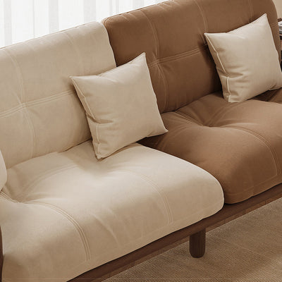 Contemporary Nordic Rectangular Velvet Solid Wood Sofa Backrest Armrest For Living Room