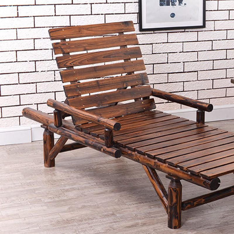 Traditional Rustic Cedar Rectangular Outdoor Coffee Table Recliner Adjustable Backrest For Outdoor