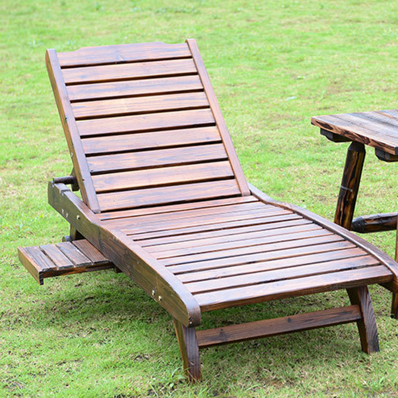 Traditional Rustic Cedar Rectangular Outdoor Coffee Table Recliner Adjustable Backrest For Outdoor