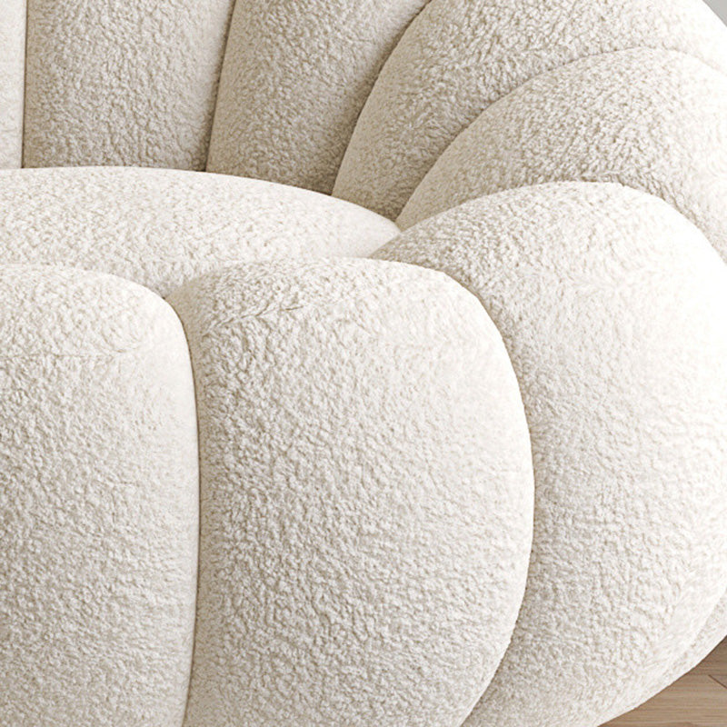 Modern Minimalist Curved Lambswool Tech Velvet Solid Wood Sofa Backrest Armrest For Living Room