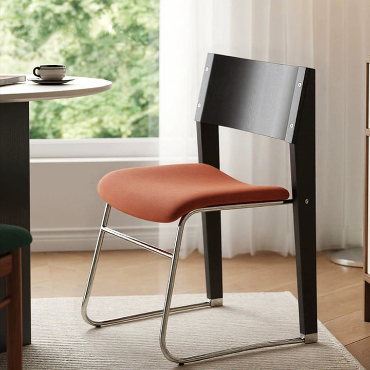 Modern Art Deco Rectangular Iron Solid Wood Boucle Fabric Velvet Dining Chair Backrest Armless For Dining Room &amp; Kitchen