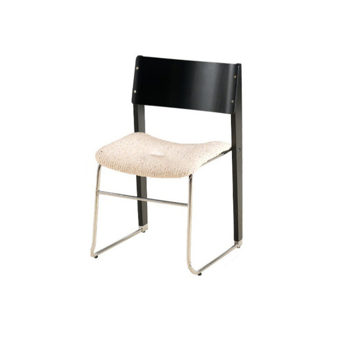Modern Art Deco Rectangular Iron Solid Wood Boucle Fabric Velvet Dining Chair Backrest Armless For Dining Room &amp; Kitchen