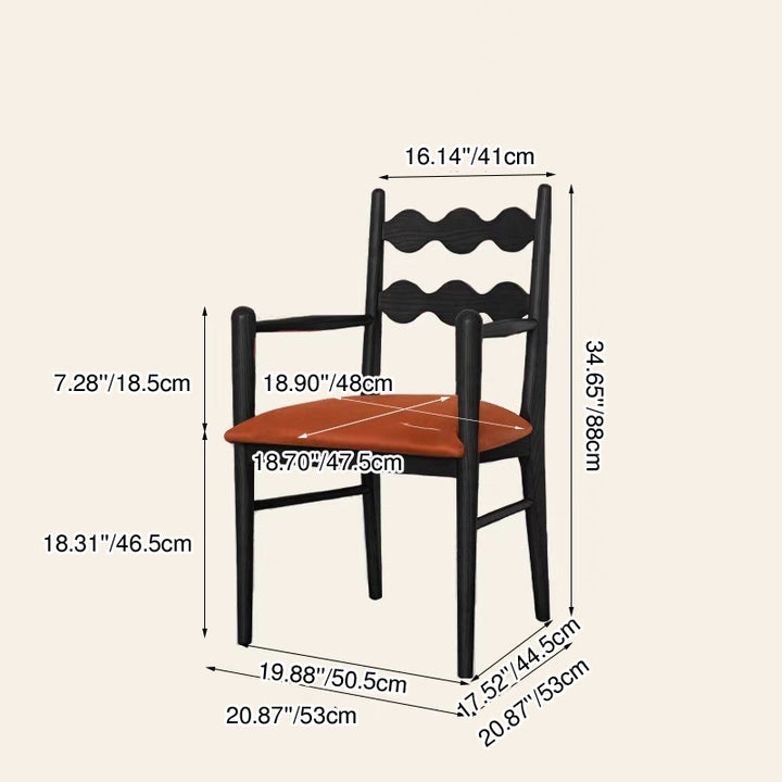 Traditioneller französischer rechteckiger Samt-Speisezimmerstuhl aus Massivholz mit Rückenlehne und Armlehne für Esszimmer &amp; Küche 