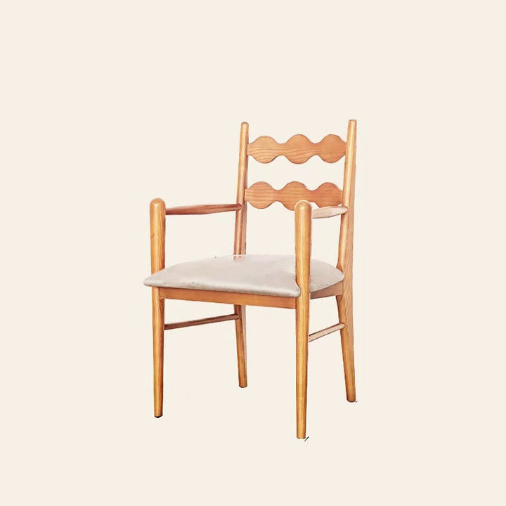 Traditioneller französischer rechteckiger Samt-Speisezimmerstuhl aus Massivholz mit Rückenlehne und Armlehne für Esszimmer &amp; Küche 