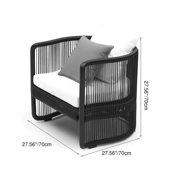 Traditional Chinese Curved PE Rattan Aluminum Alloy Fabric Outdoor Sofa Backrest Armrest For Outdoor