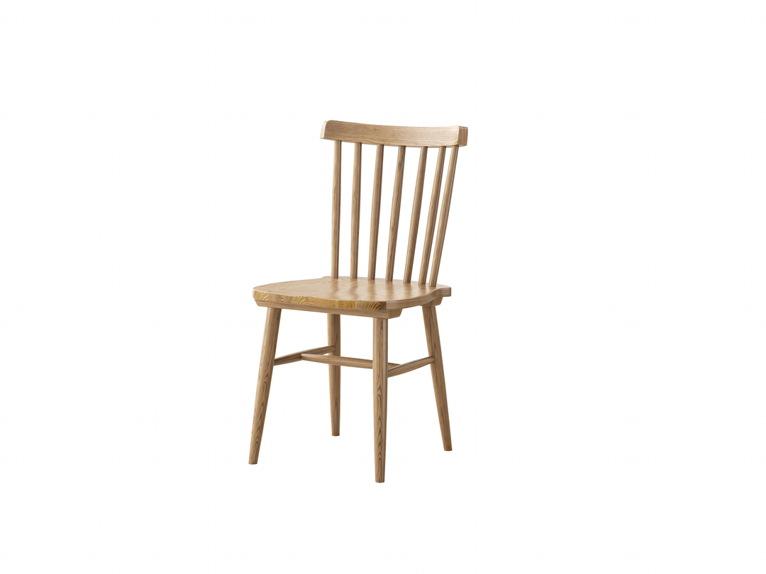 Chaise de salle à manger contemporaine en bois de frêne nord-américain nordique - Chaises à dossier rectangulaire pour salle à manger et cuisine 