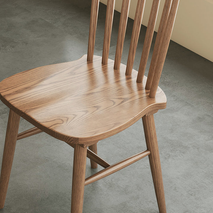Chaise de salle à manger contemporaine en bois de frêne nord-américain nordique - Chaises à dossier rectangulaire pour salle à manger et cuisine 