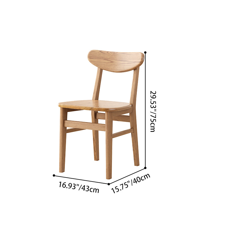 Silla de comedor de madera de fresno norteamericano nórdico contemporáneo - Sillas con respaldo rectangular elíptico para comedor y cocina 