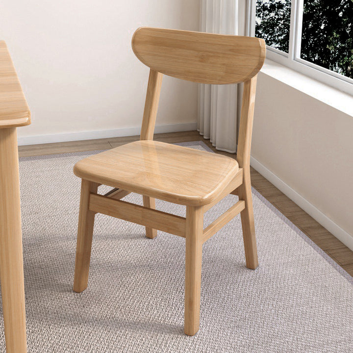 Zeitgenössischer nordischer nordamerikanischer Eschenholz-Esszimmerstuhl - Elliptische rechteckige Rückenlehnenstühle für Esszimmer & Küche 