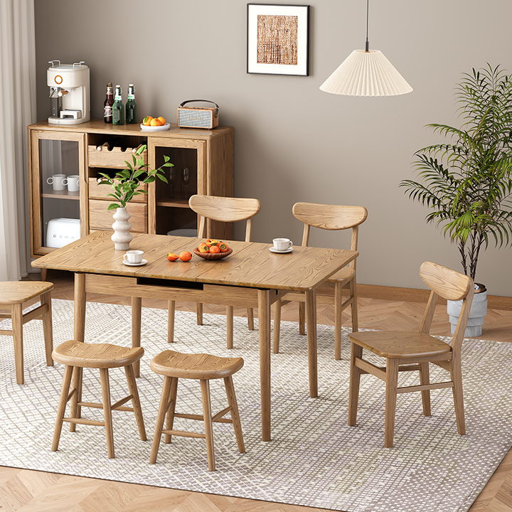 Zeitgenössischer nordischer nordamerikanischer Eschenholz-Sattelsitz-Esszimmerstuhl - Gebogene Holzstühle für Esszimmer &amp; Küche 