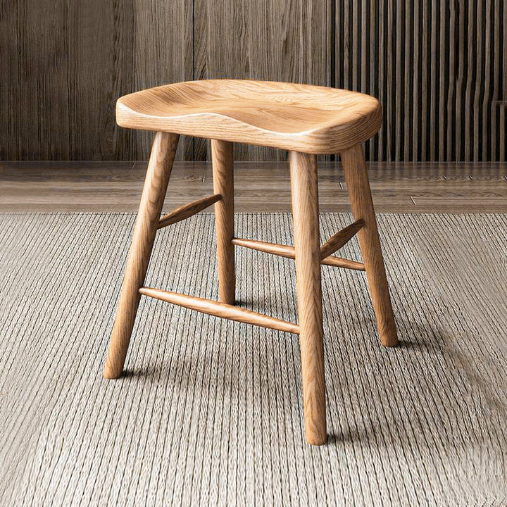 Silla de comedor con asiento de silla de montar de madera de fresno nórdica contemporánea de América del Norte - Sillas de madera curvadas para comedor y cocina 