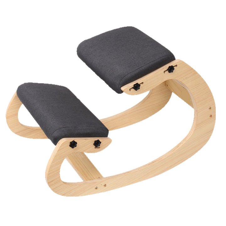 Chaise de correction moderne minimaliste incurvée pour enfants en bois massif coton-lin, chaise de bureau sans accoudoirs ni dossier pour la maison et le bureau 