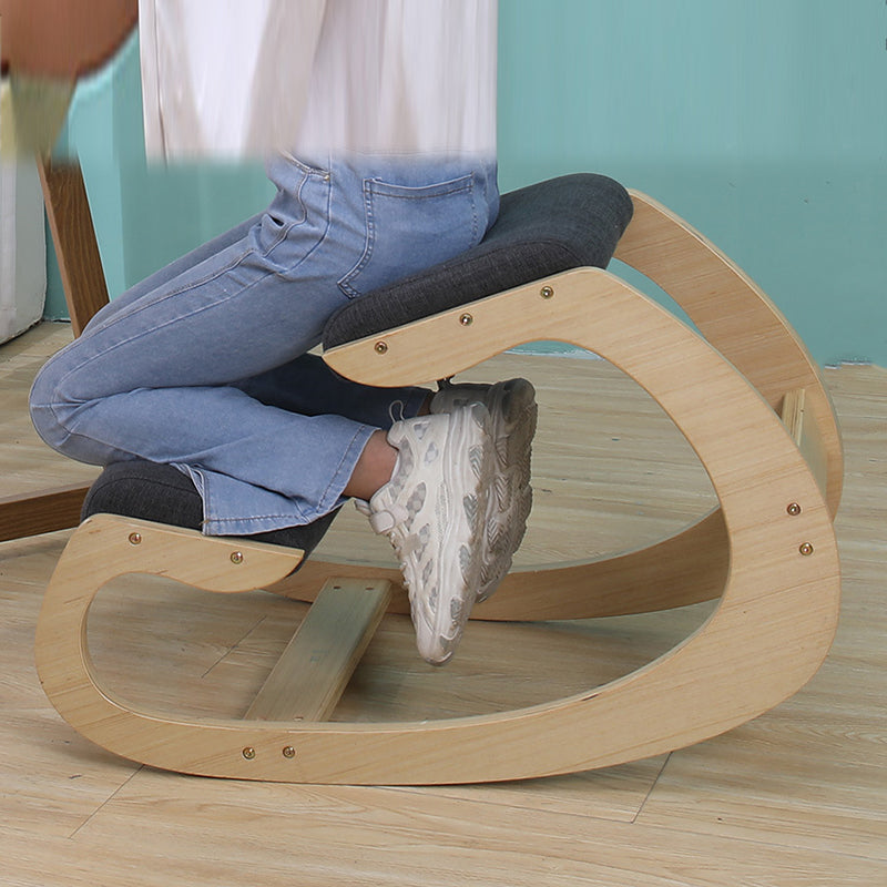 Chaise de correction moderne minimaliste incurvée pour enfants en bois massif coton-lin, chaise de bureau sans accoudoirs ni dossier pour la maison et le bureau 