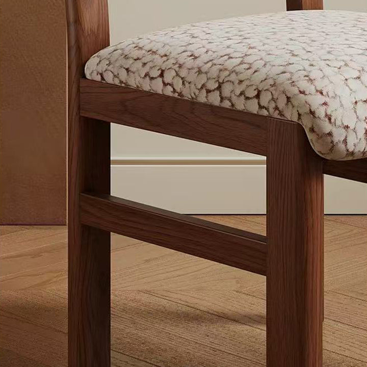 Traditional French Curved Solid Wood Sherpa Fabric Velvet Dining Chair Backrest Armless For Dining Room &amp; Kitchen