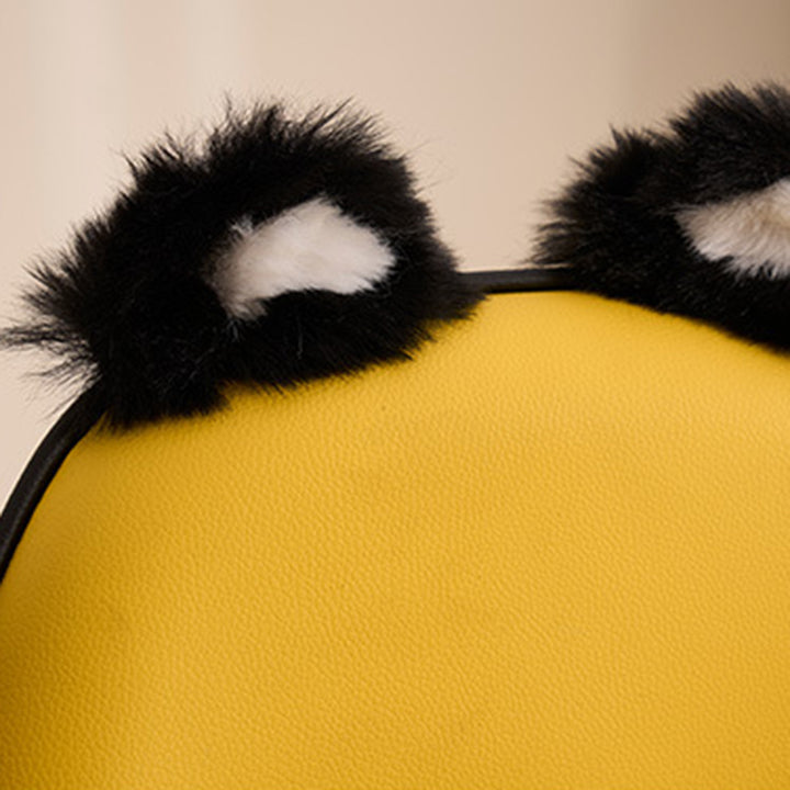Chaise de bureau rectangulaire contemporaine Creative Panda en microfibre cuir, acier et nylon, avec dossier réglable, accoudoirs pivotants et réglables en hauteur pour la maison et le bureau 