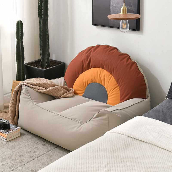 Contemporary Creative Rainbow-Shaped EPP Particle Nano-Leather Accent Chair Backrest Armrest For Living Room