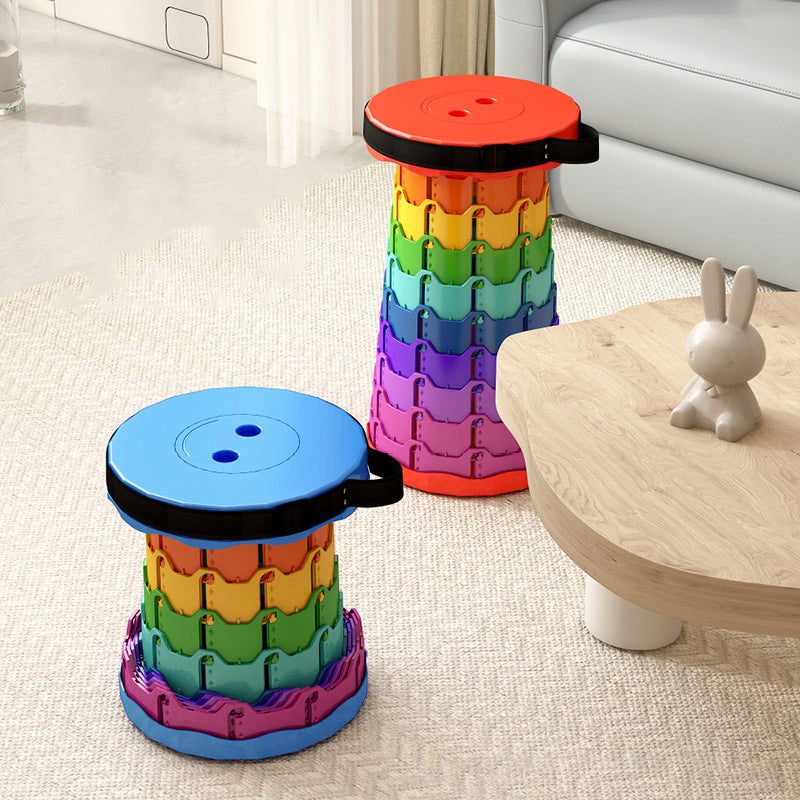 Tabouret pliant extensible cylindrique en PP, minimaliste moderne, pour l&