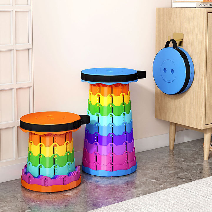 Tabouret pliant extensible cylindrique en PP, minimaliste moderne, pour l&