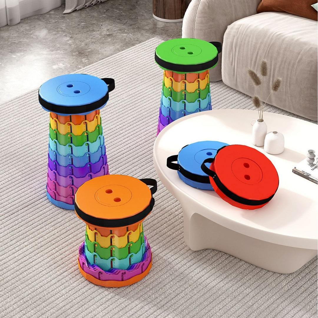 Tabouret pliant extensible cylindrique en PP, minimaliste moderne, pour l&