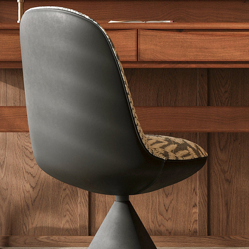 Tabouret de coiffeuse moderne minimaliste en tissu jacquard conique incurvé en acier au carbone, sans dossier ni accoudoirs, pour chambre à coucher 