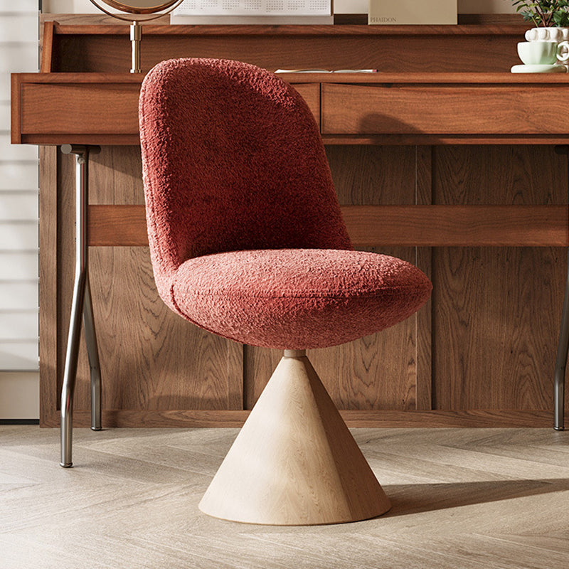 Tabouret de coiffeuse moderne minimaliste en tissu jacquard conique incurvé en acier au carbone, sans dossier ni accoudoirs, pour chambre à coucher 