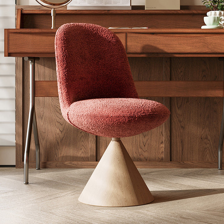Tabouret de coiffeuse moderne minimaliste en tissu jacquard conique incurvé en acier au carbone, sans dossier ni accoudoirs, pour chambre à coucher 
