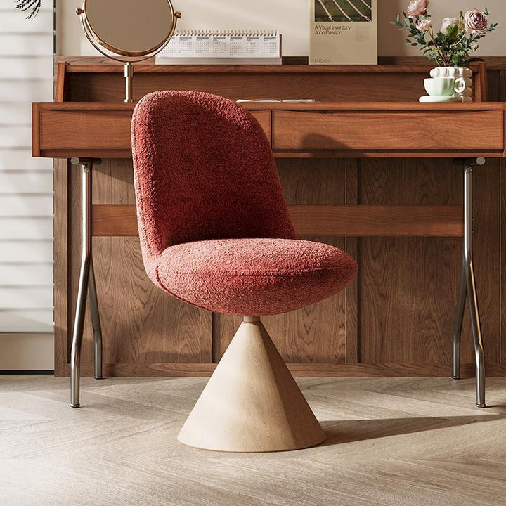 Tabouret de coiffeuse moderne minimaliste en tissu jacquard conique incurvé en acier au carbone, sans dossier ni accoudoirs, pour chambre à coucher 