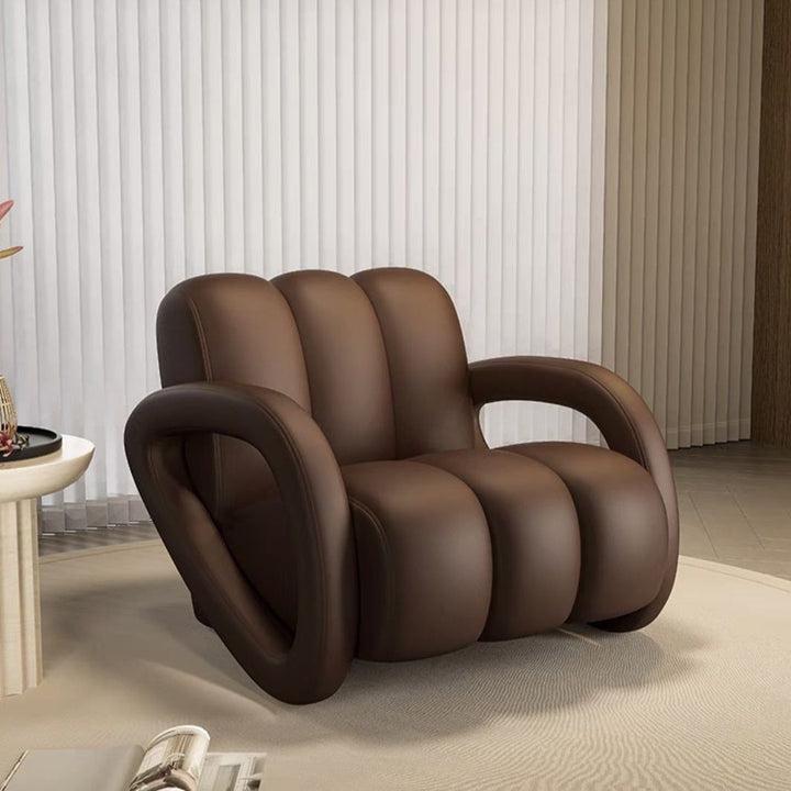 Modern Minimalist Rectangular Brushed Velvet Tech Leather Solid Pine Wood Accent Chair Backrest Armrest For Living Room