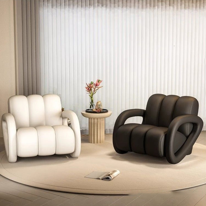 Modern Minimalist Rectangular Brushed Velvet Tech Leather Solid Pine Wood Accent Chair Backrest Armrest For Living Room